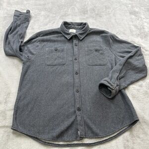 Mutual Weave Men's Flannel Shirt XXL Gray Plaid Long Sleeve Button-Up Casual Top